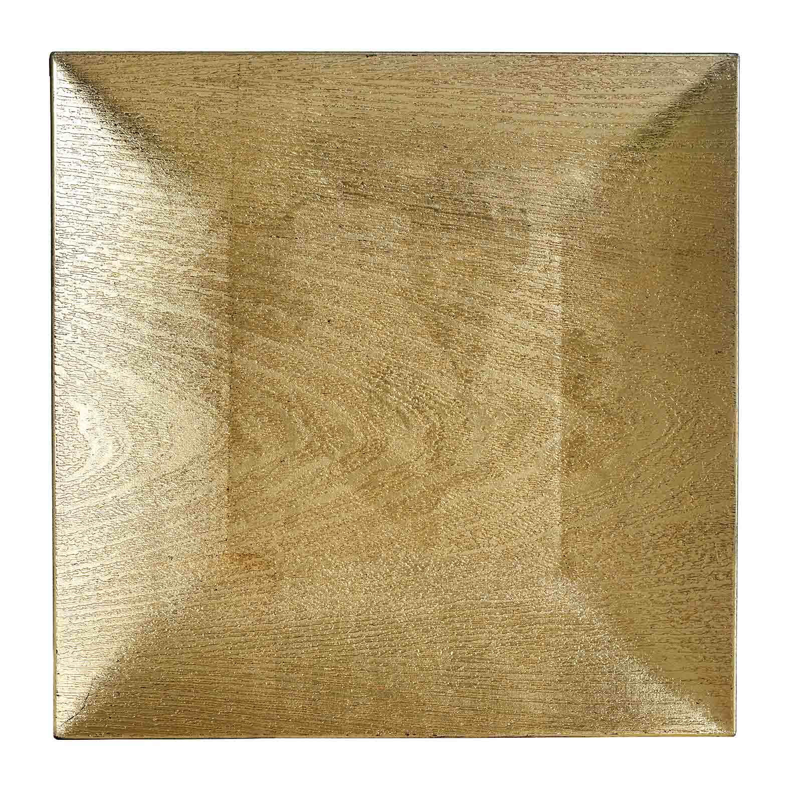 6-Pack Acrylic Charger Plates 12" Square Gold with Embossed Wood Grain - Boho Chic Dinner Party Decor Charger Tableware - Image 6